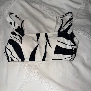 Kona Sol Black & White Abstract Swim top